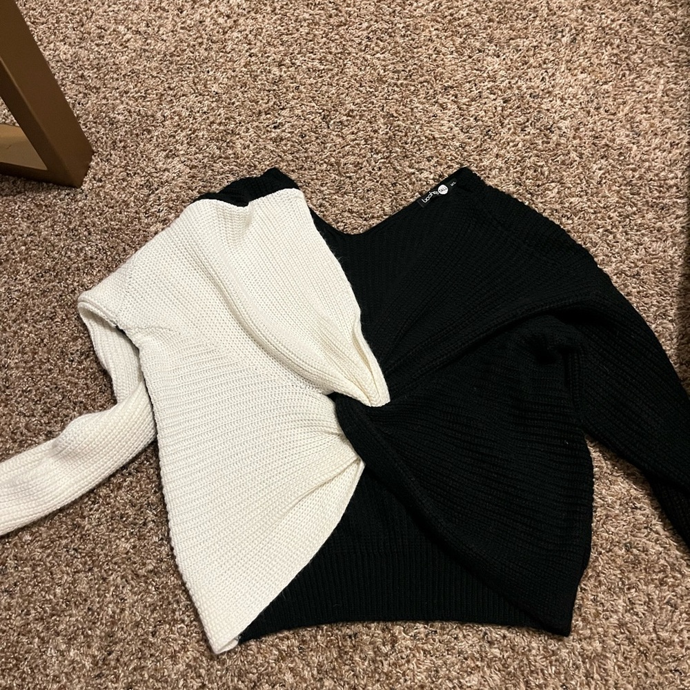 Boohoo | Color Block Twist Back Sweater | m/l tall
